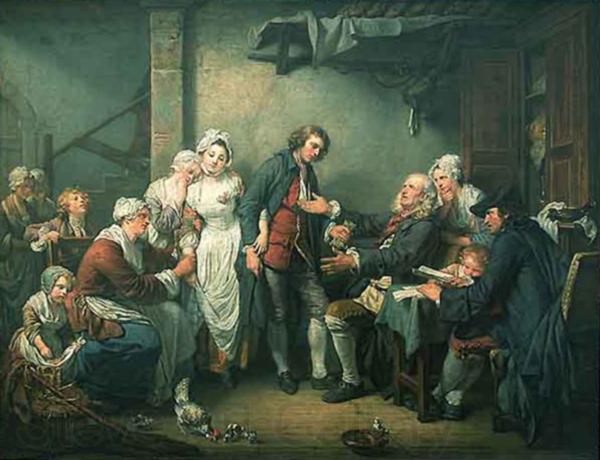 Jean Baptiste Greuze l accordee de village Norge oil painting art